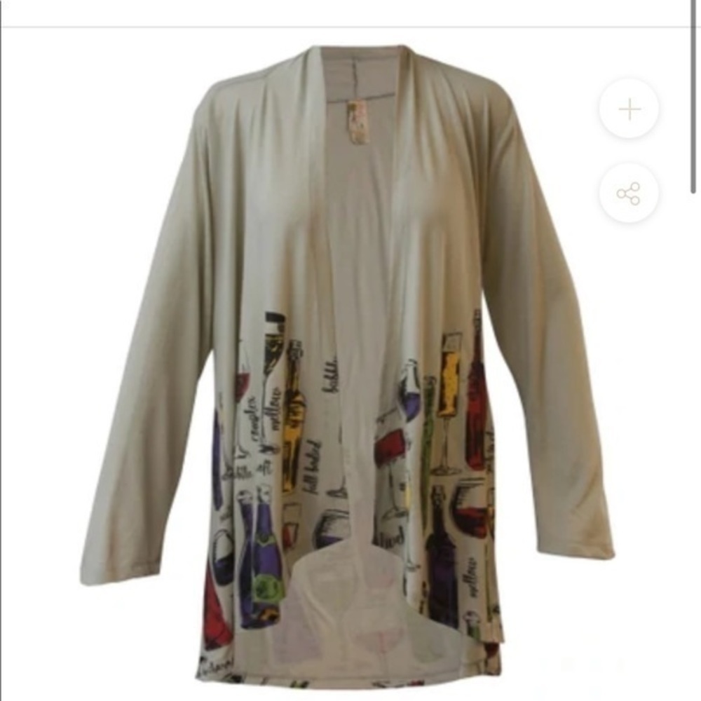 MCCC SPORTSWEAR WOMEN'S 'WINEOLOGY' LONG SLEEVE KIMONO size Large